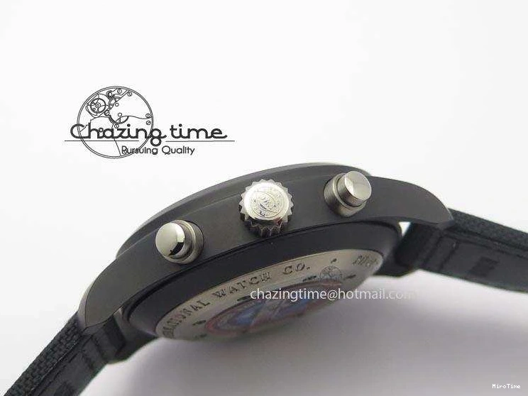 MIROTIME 0321 EasyCare Pilot Chrono IW388001 Real Ceramic ZF 1:1 Best Edition On Black Nylon Strap A 7279